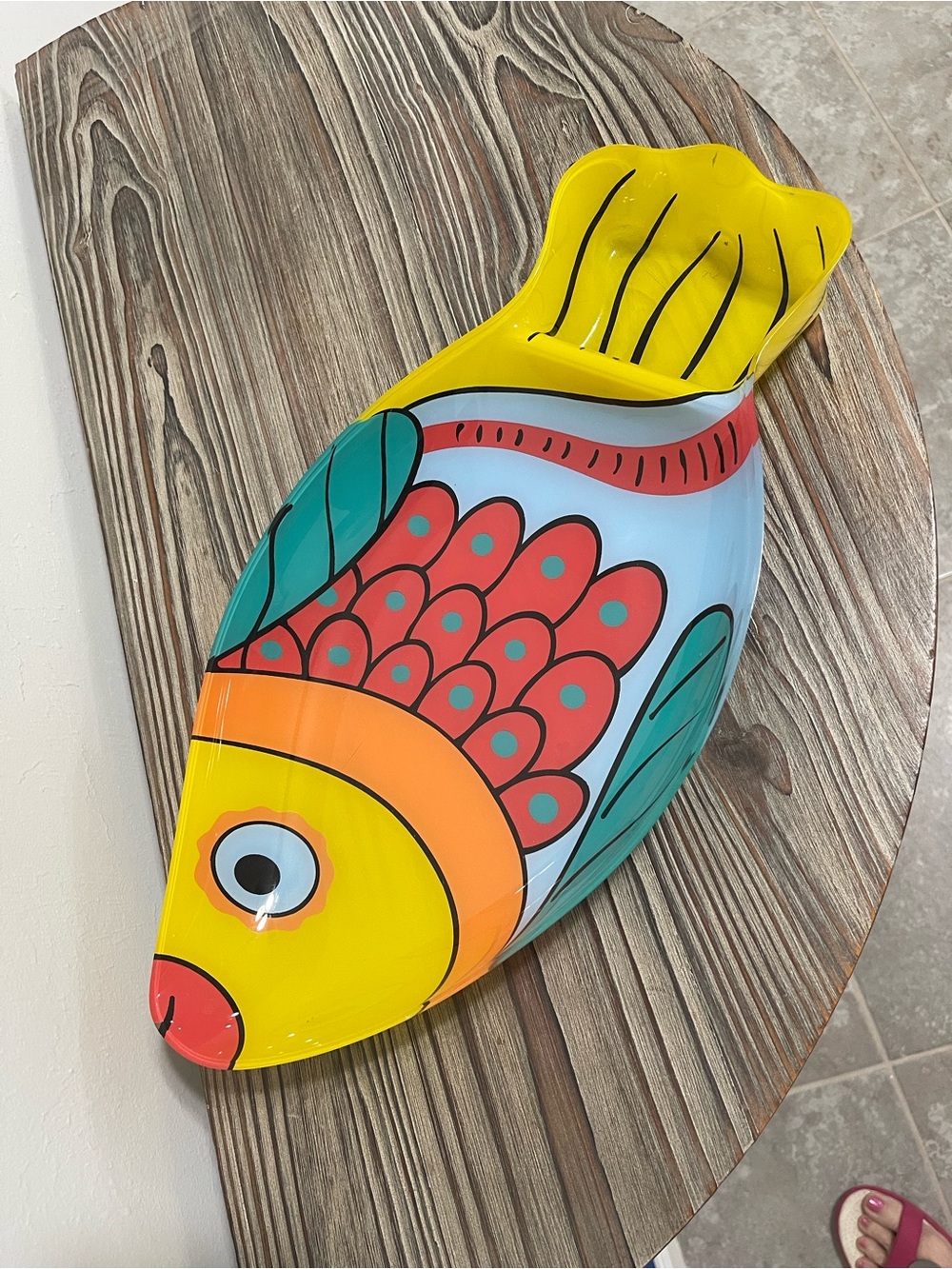 Colorful Fish Shaped Chip0 & Dip Bowl Servewear Party Coastal Fun Lightweight - Picture 6 of 11